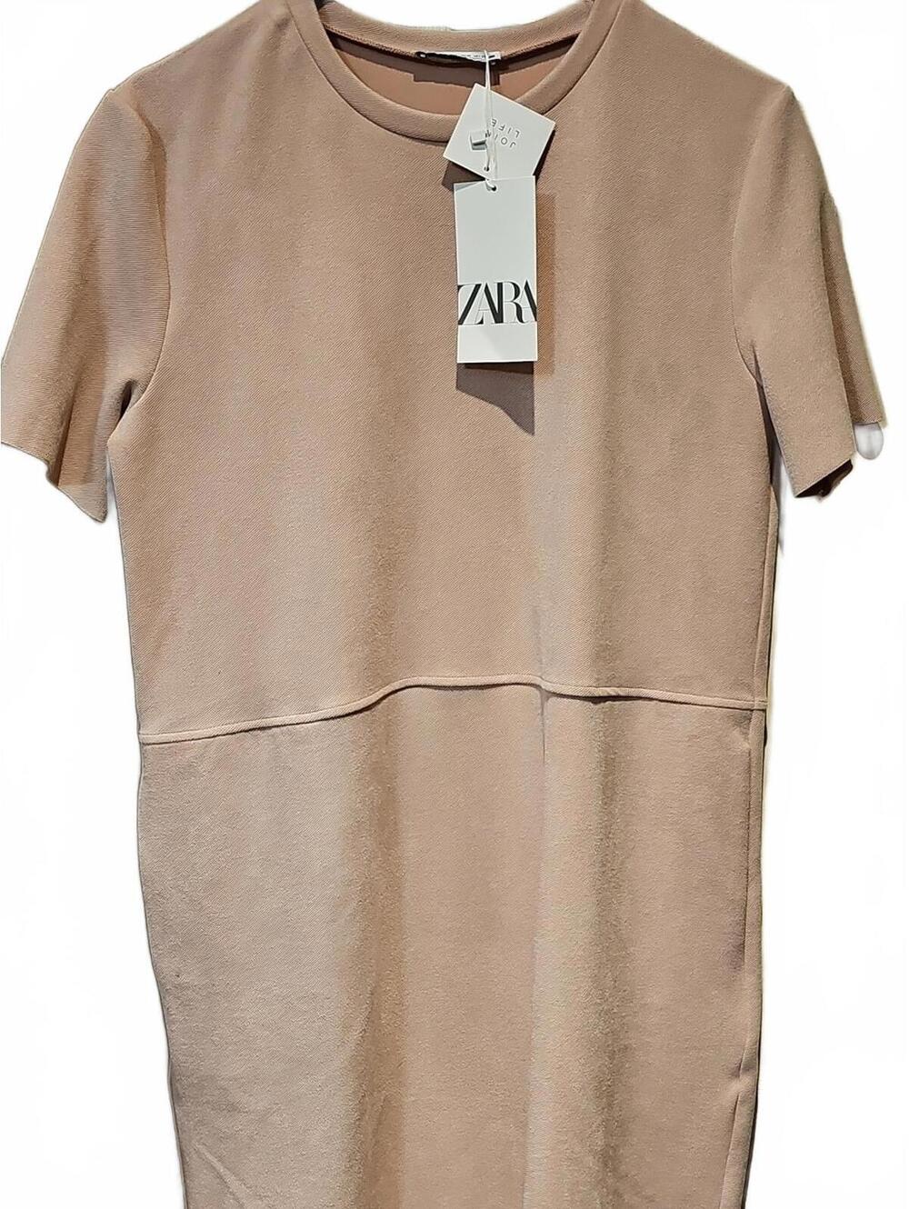 Zara Shirt dress dusty rose suede effect with pockets Size M. NWT - Picture 2 of 8
